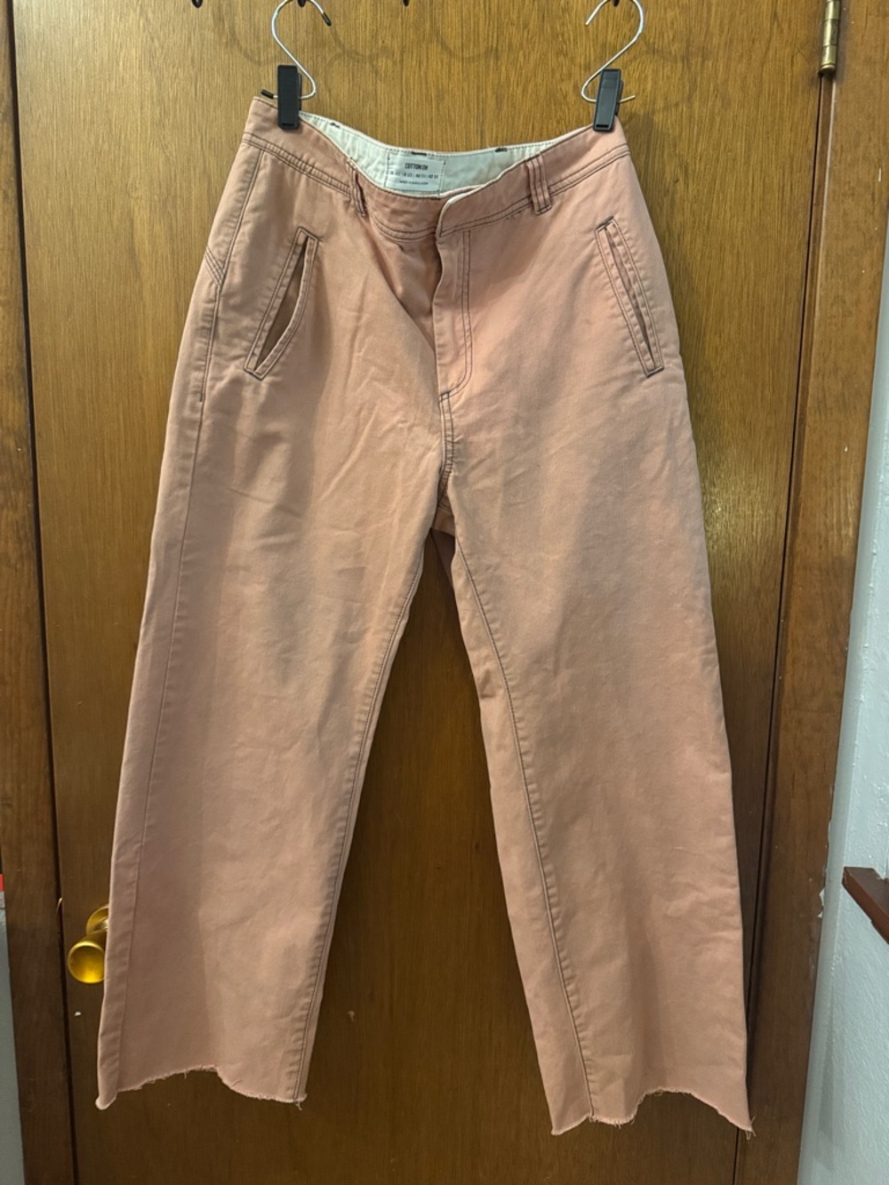 Cotton On Women's Blush Pink Cropped Wide-Leg Pants